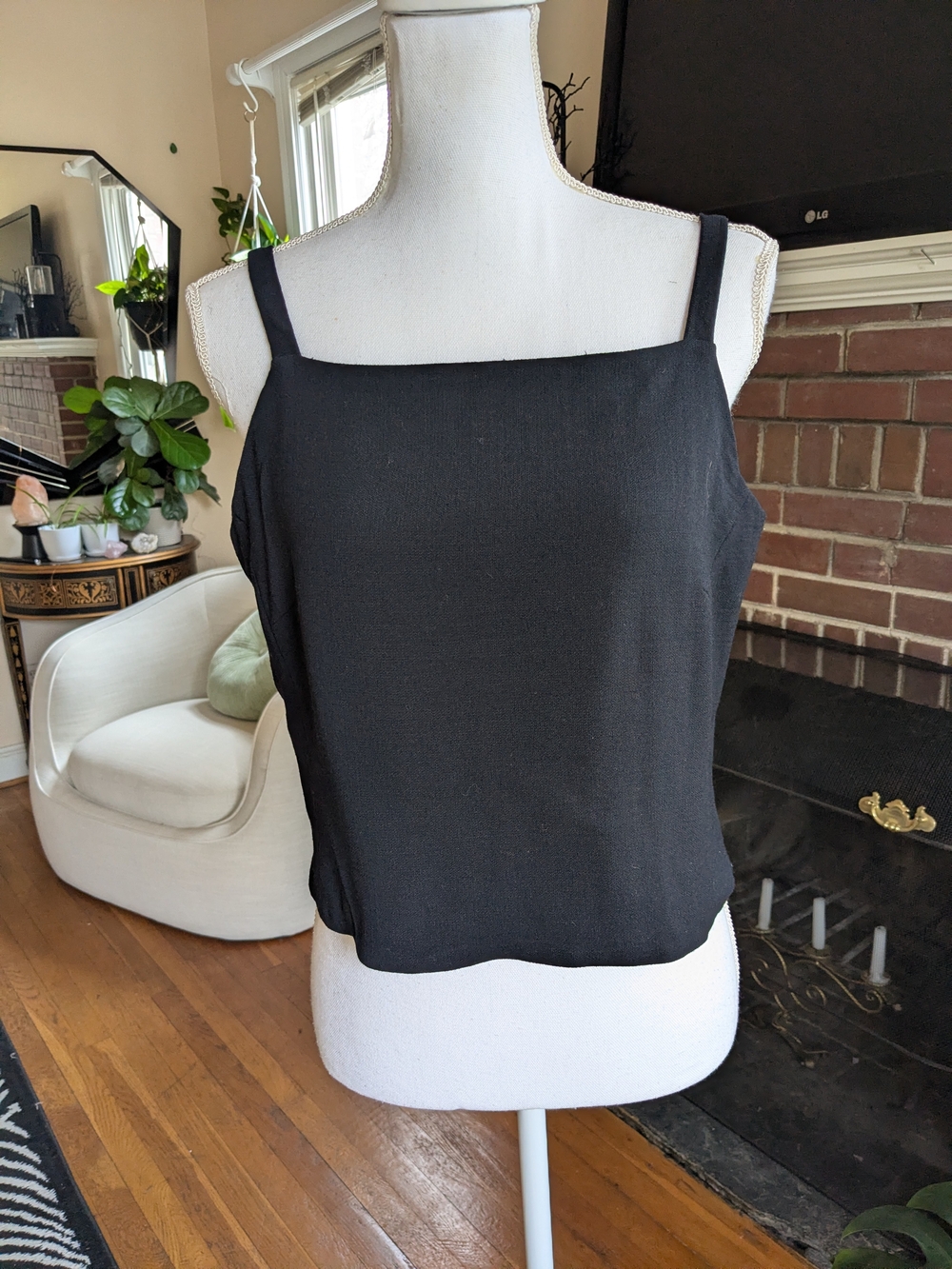1990s Wool Sleeveless Square-Neck Top